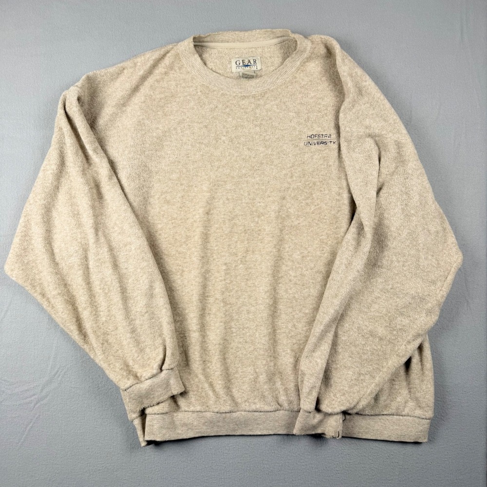 Vintage Gear For Sports Hofstra University Sweatshirt Mens XL Oatmeal USA